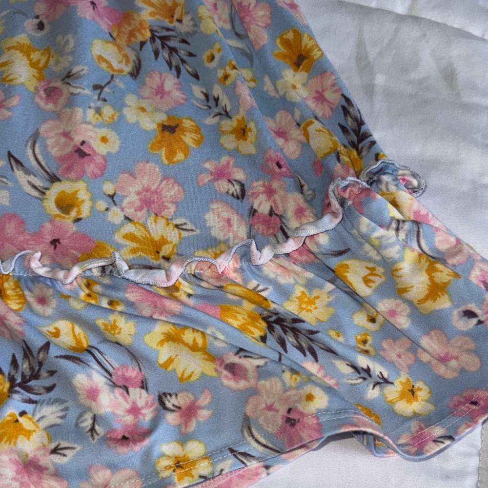 BCBGirls Kids Floral Dress - Soft Blue and Yellow - Picture 6 of 7